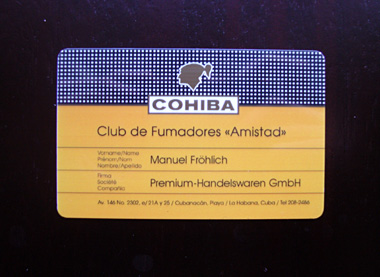 Club Amistad Member Card
