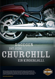 Harley Davidson Werbung für Zigarrenraucher