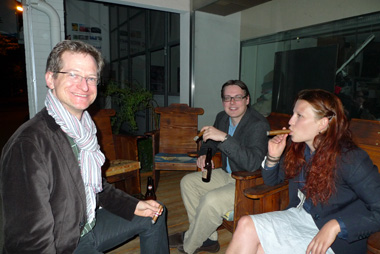 Eine lustige Runde: Twitter-Kollege Herrlaus, Dominik und Tilika